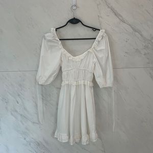 NWOT boutique white puff sleeve dress